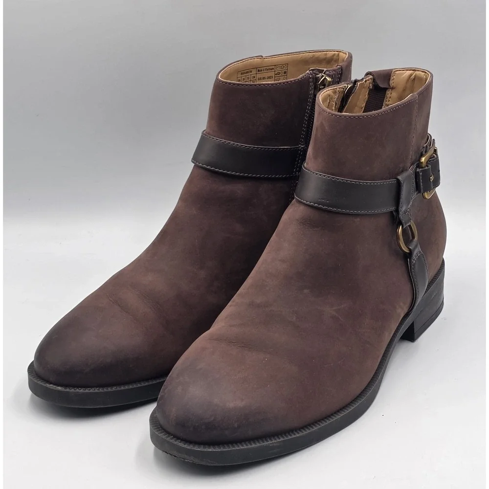 Vionic Rhiannon Women's Chocolate Oiled Nubuck Ankle Boots Size 8.5